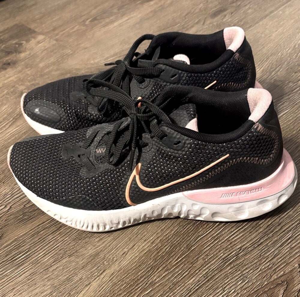 Nike Renew Run Women's Running Shoes Black Pink Orange